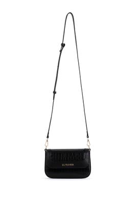 Kadın Siyah Kroko Çapraz Çanta - 50300275001