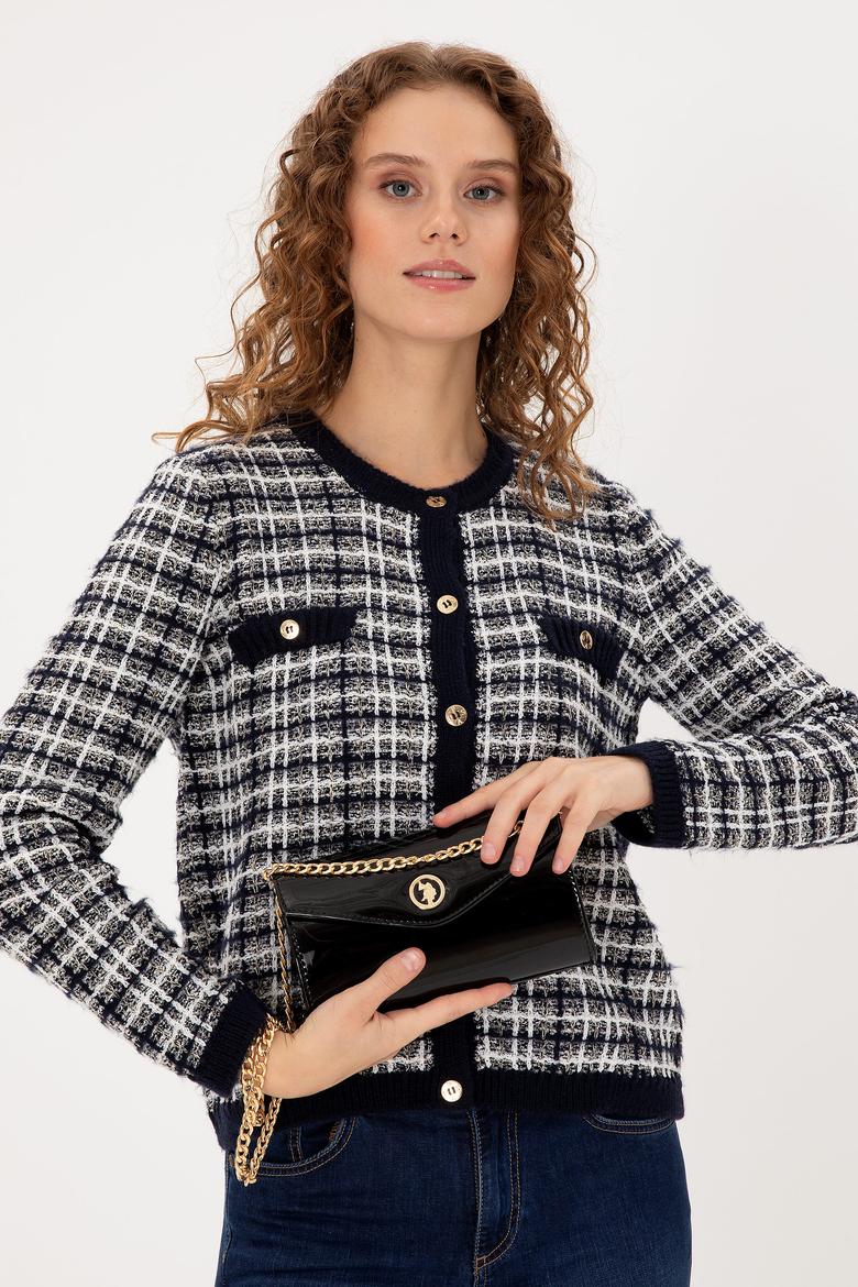 Kadın Siyah Rugan Kol Çantası