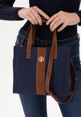 Kadın Lacivert Kanvas Kol Çantası - 50300316003