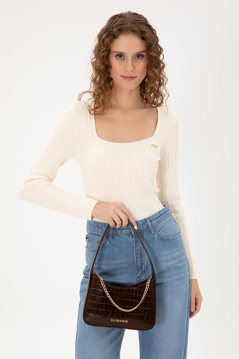 Kadın Kahverengi Kroko Kol Çantası