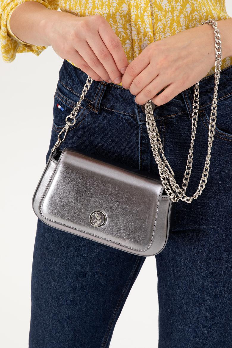 Kadın Gümüş Parlak Abiye Çanta - 50300341001