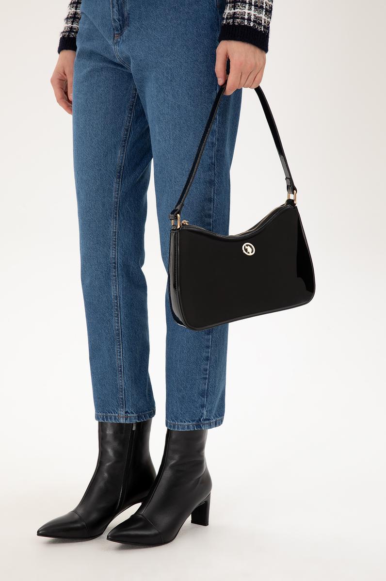 Kadın Siyah Rugan Kol Çantası