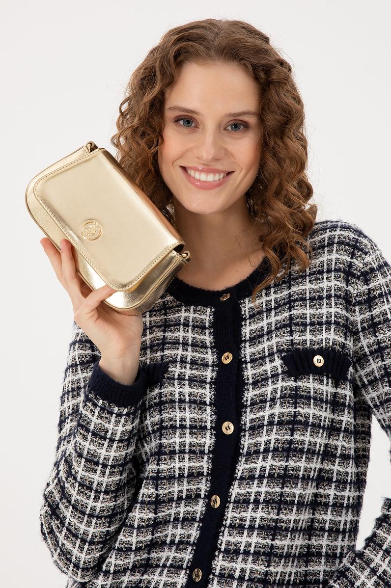 Kadın Sarı Parlak Abiye Çanta