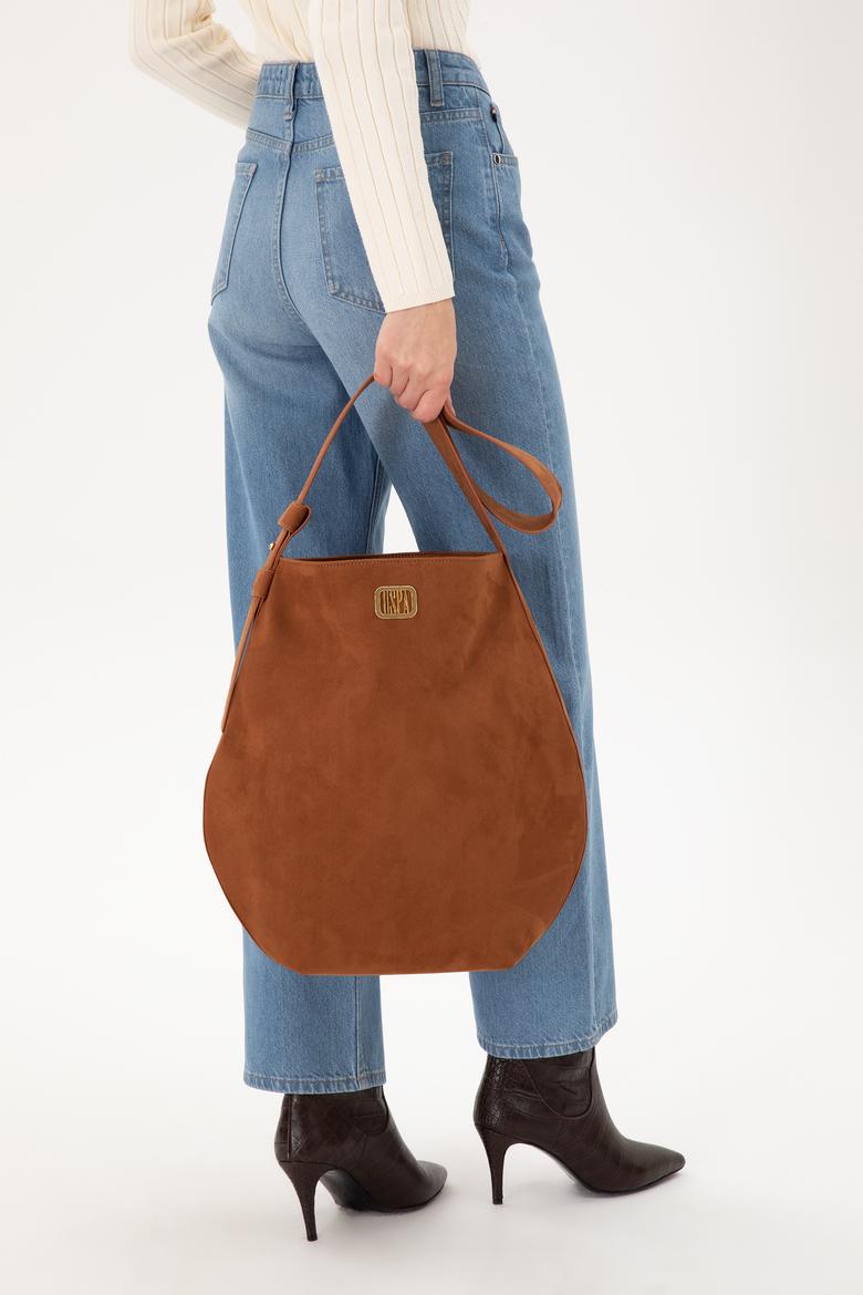 Kadın Taba Süet Kol Çantası - 50300353001