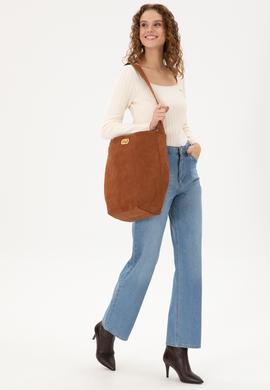 Kadın Taba Süet Kol Çantası - 50300353001