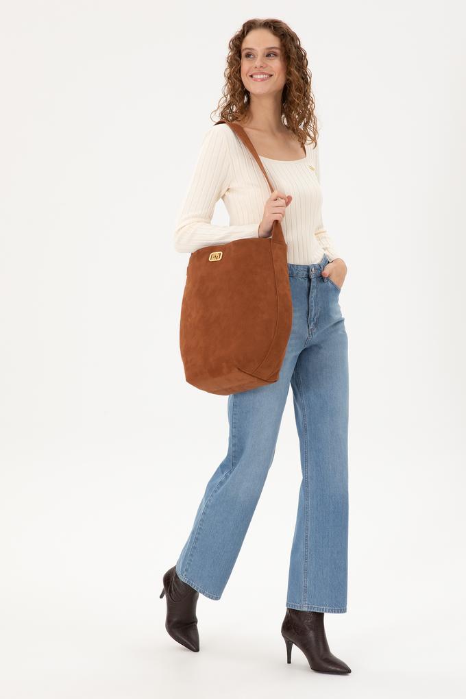 Kadın Taba Süet Kol Çantası