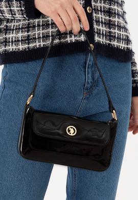 Kadın Siyah Rugan Kol Çantası - 50300338001