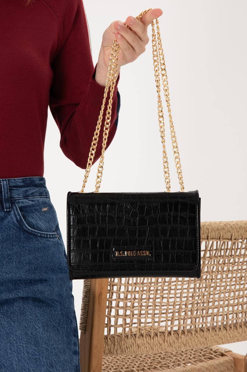 Kadın Siyah Kroko Kol Çantası