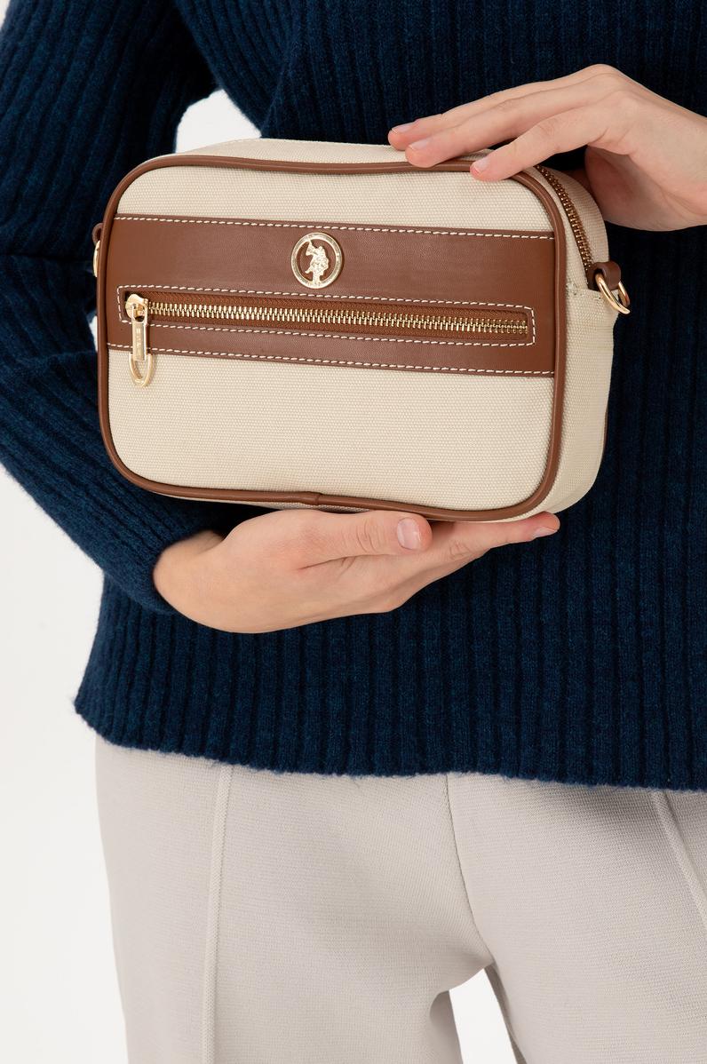 Kadın Krem Kanvas Çapraz Çanta