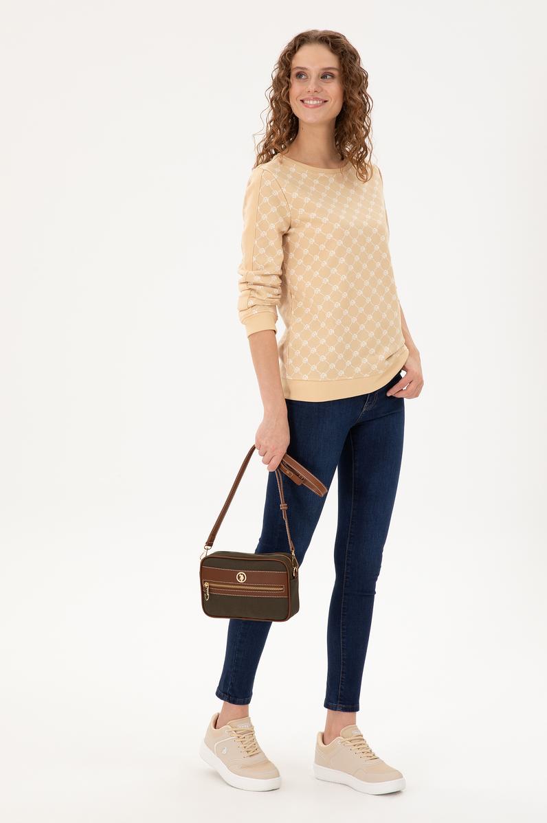 Kadın Haki Kanvas Çapraz Çanta