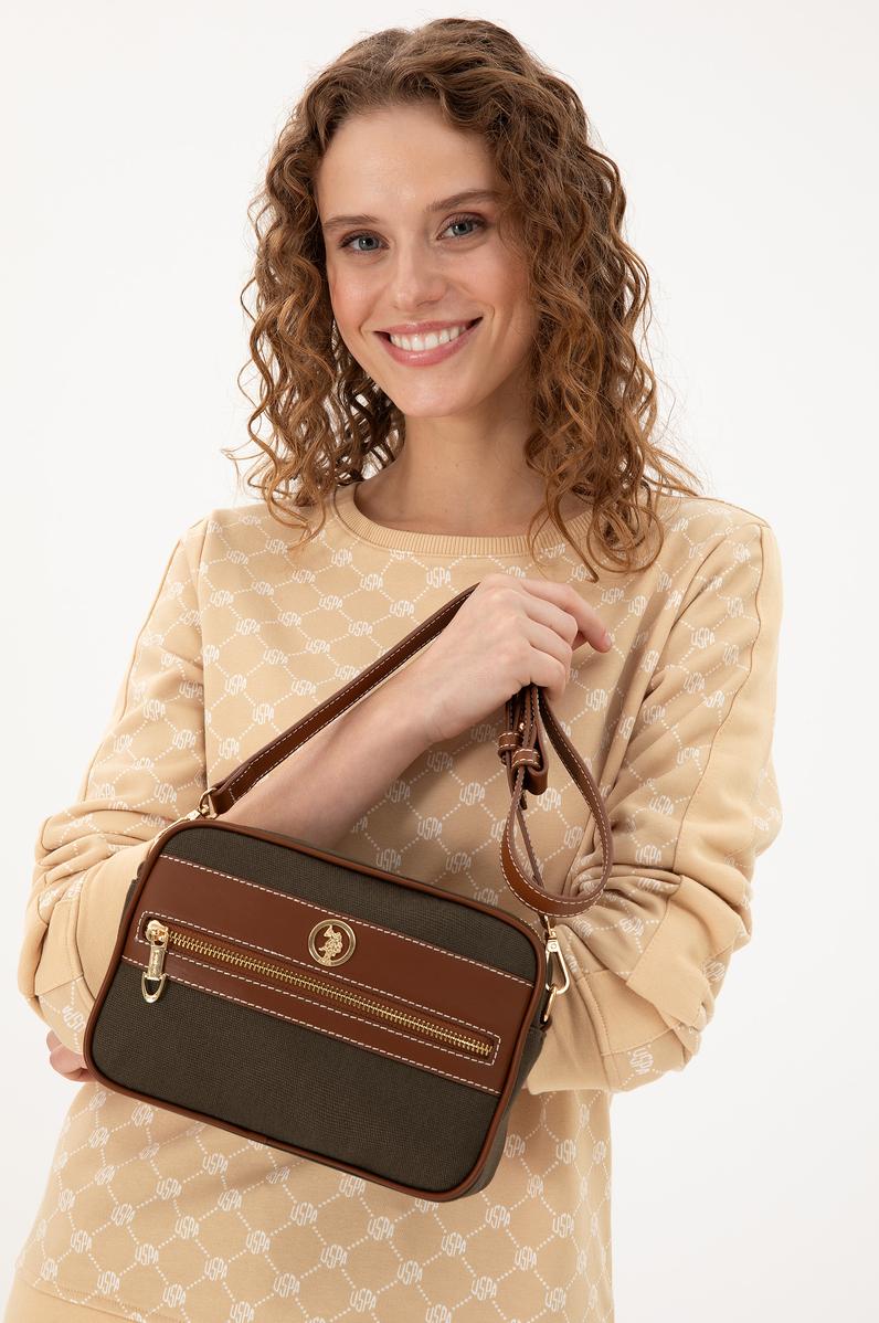 Kadın Haki Kanvas Çapraz Çanta