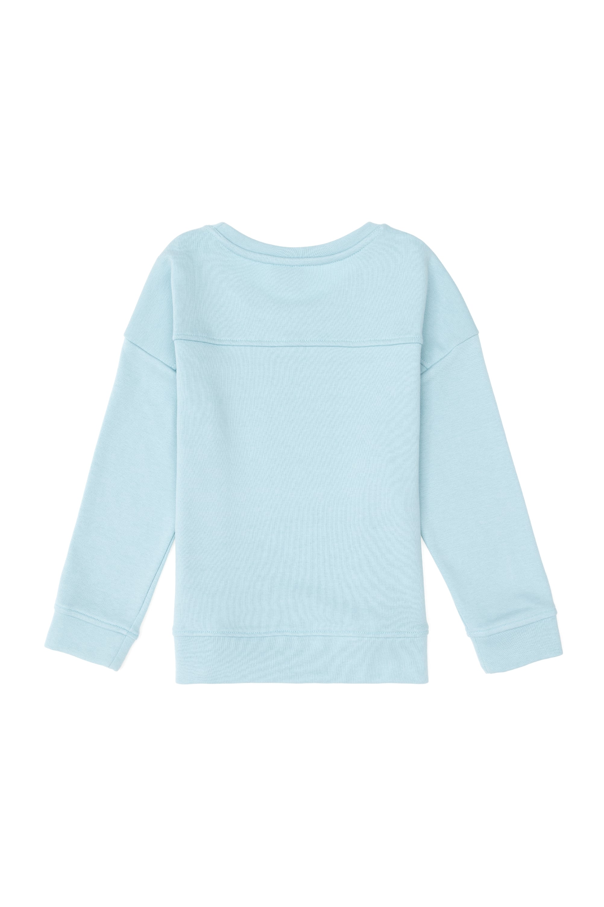Kız Çocuk Su Yeşili Bisiklet Yaka Basic Sweatshirt