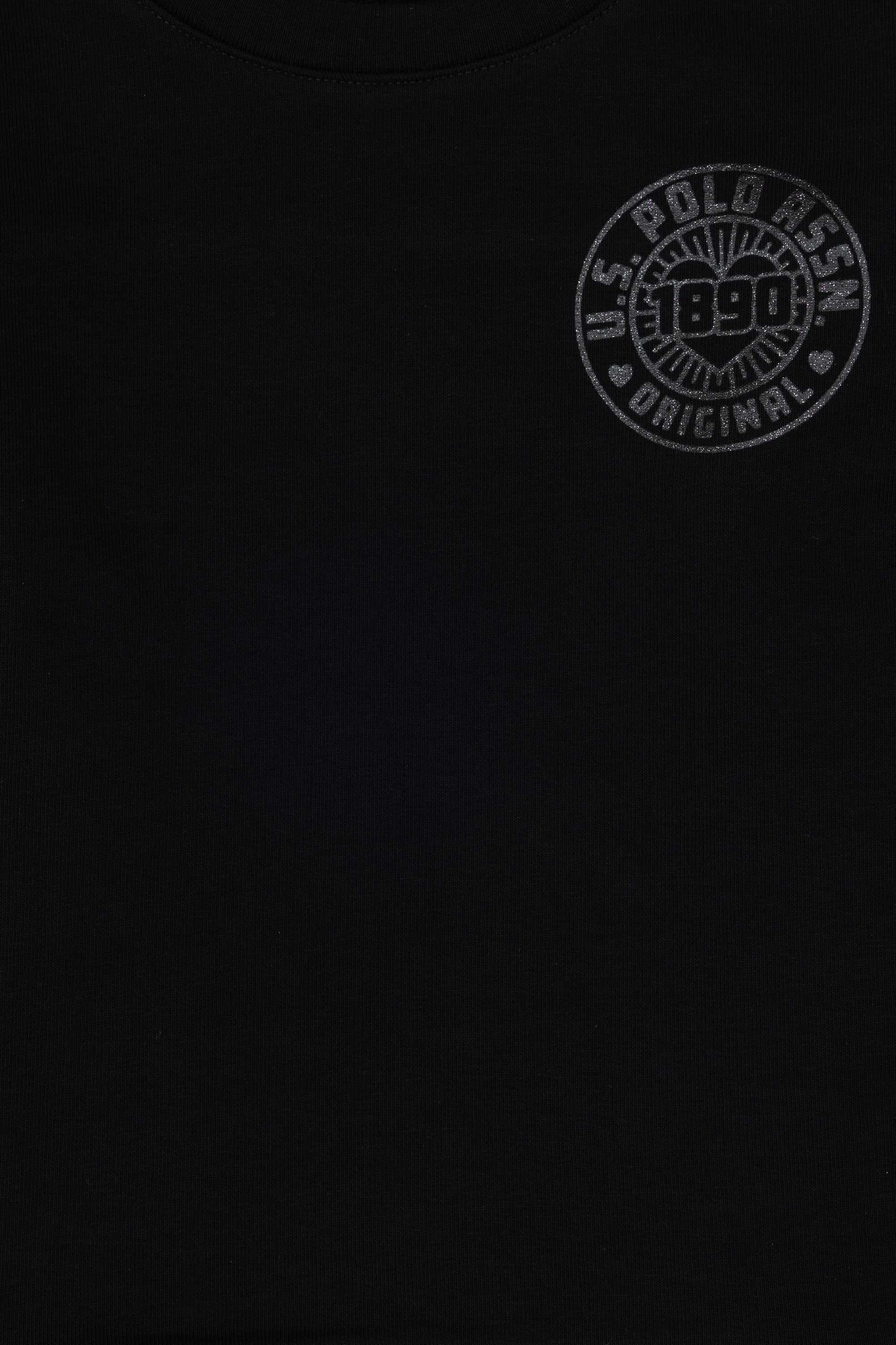 Kız Çocuk Siyah Bisiklet Yaka Basic Sweatshirt