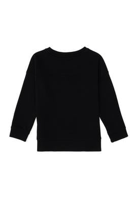 Kız Çocuk Siyah Bisiklet Yaka Basic Sweatshirt - 50296391063