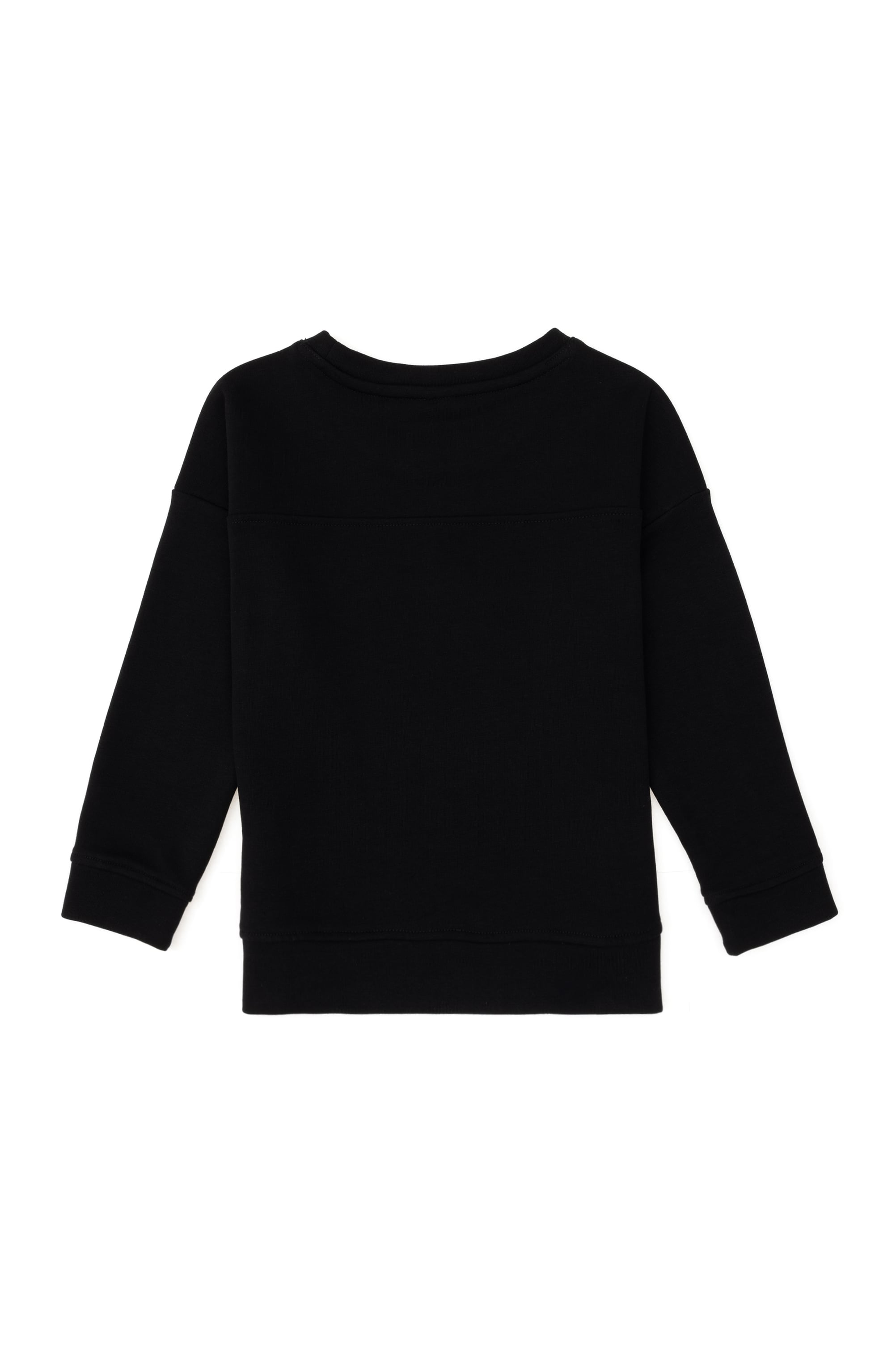 Kız Çocuk Siyah Bisiklet Yaka Basic Sweatshirt