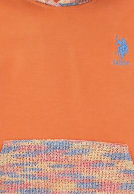 Kız Çocuk Somon Kapüşonlu Sweatshirt - 50290729016