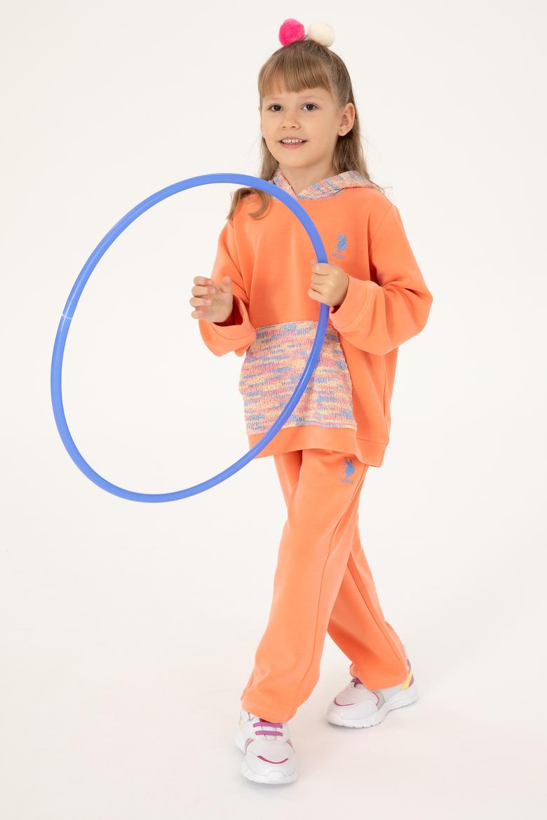 Kız Çocuk Somon Kapüşonlu Sweatshirt - 50290729016