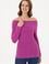 Kadın Fuşya Kayık Yaka Kazak