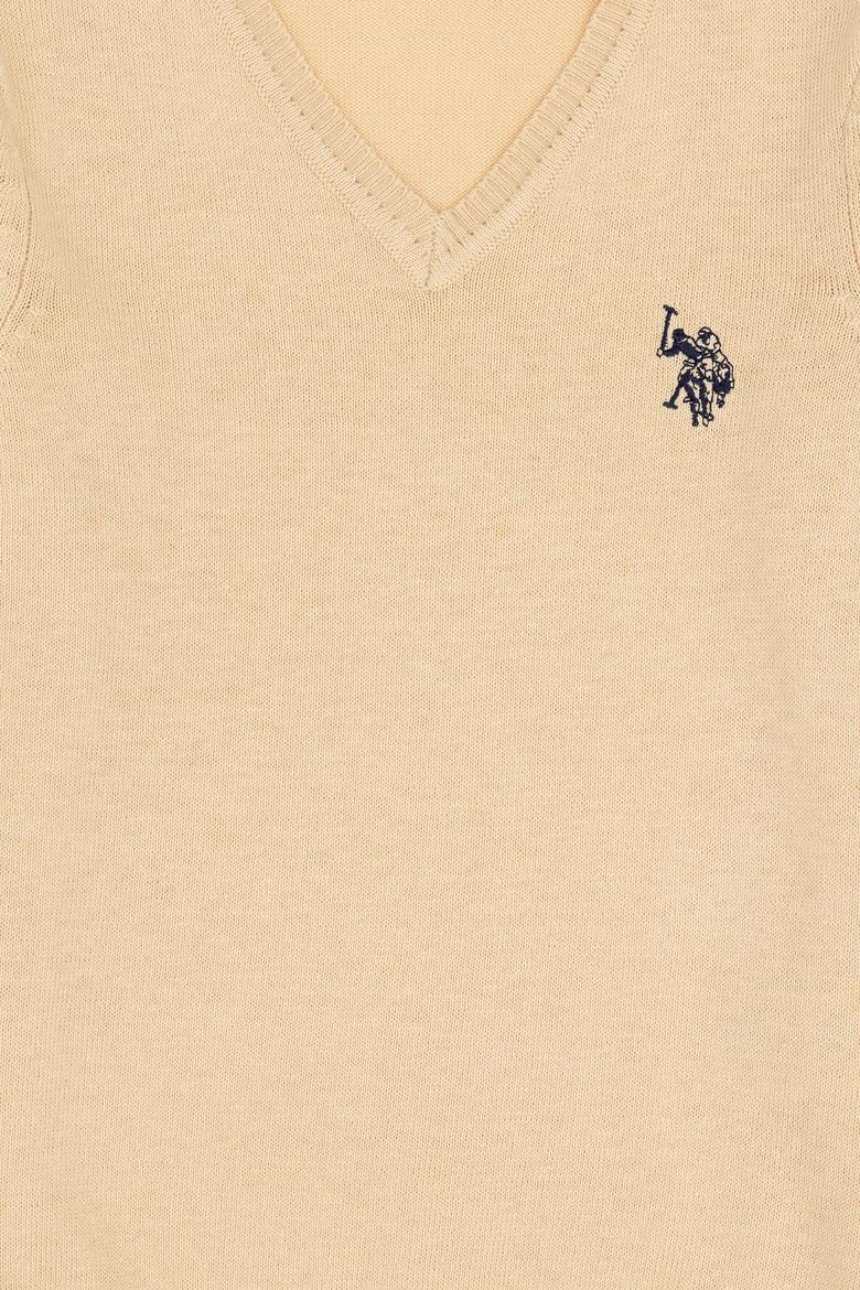 Kız Çocuk Kum V Yaka Basic Kazak - 50294198070