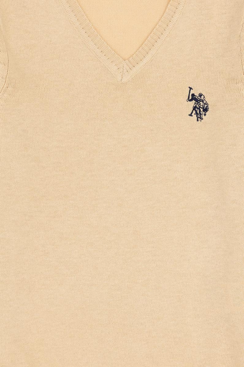 Kız Çocuk Kum V Yaka Basic Kazak