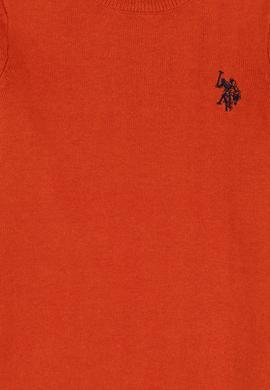 Kız Çocuk Kiremit Bisiklet Yaka Basic Kazak - 50293586126