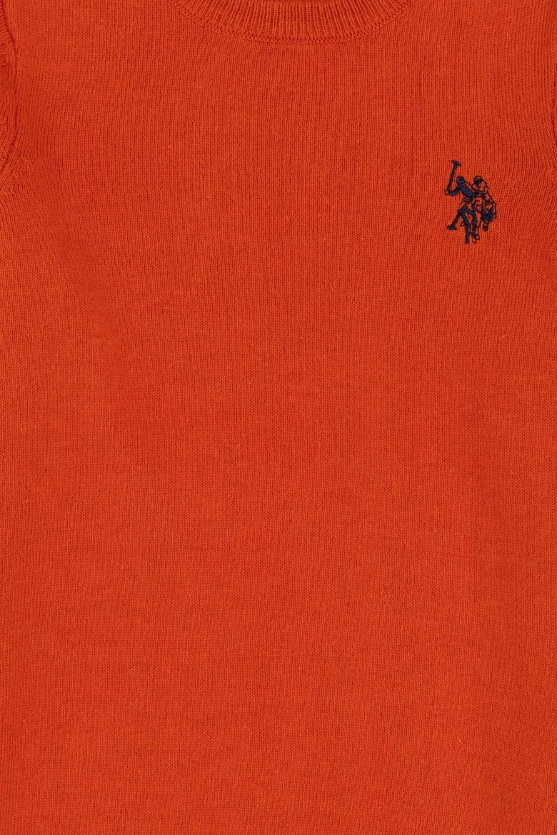 Kız Çocuk Kiremit Bisiklet Yaka Basic Kazak - 50293586126