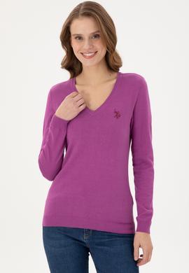 Kadın Violet Basic V Yaka Kazak - 50293542059