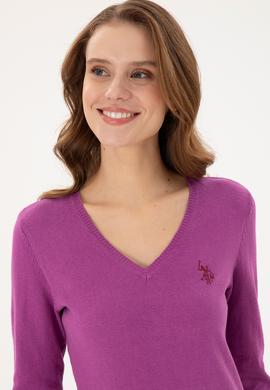 Kadın Violet Basic V Yaka Kazak - 50293542059