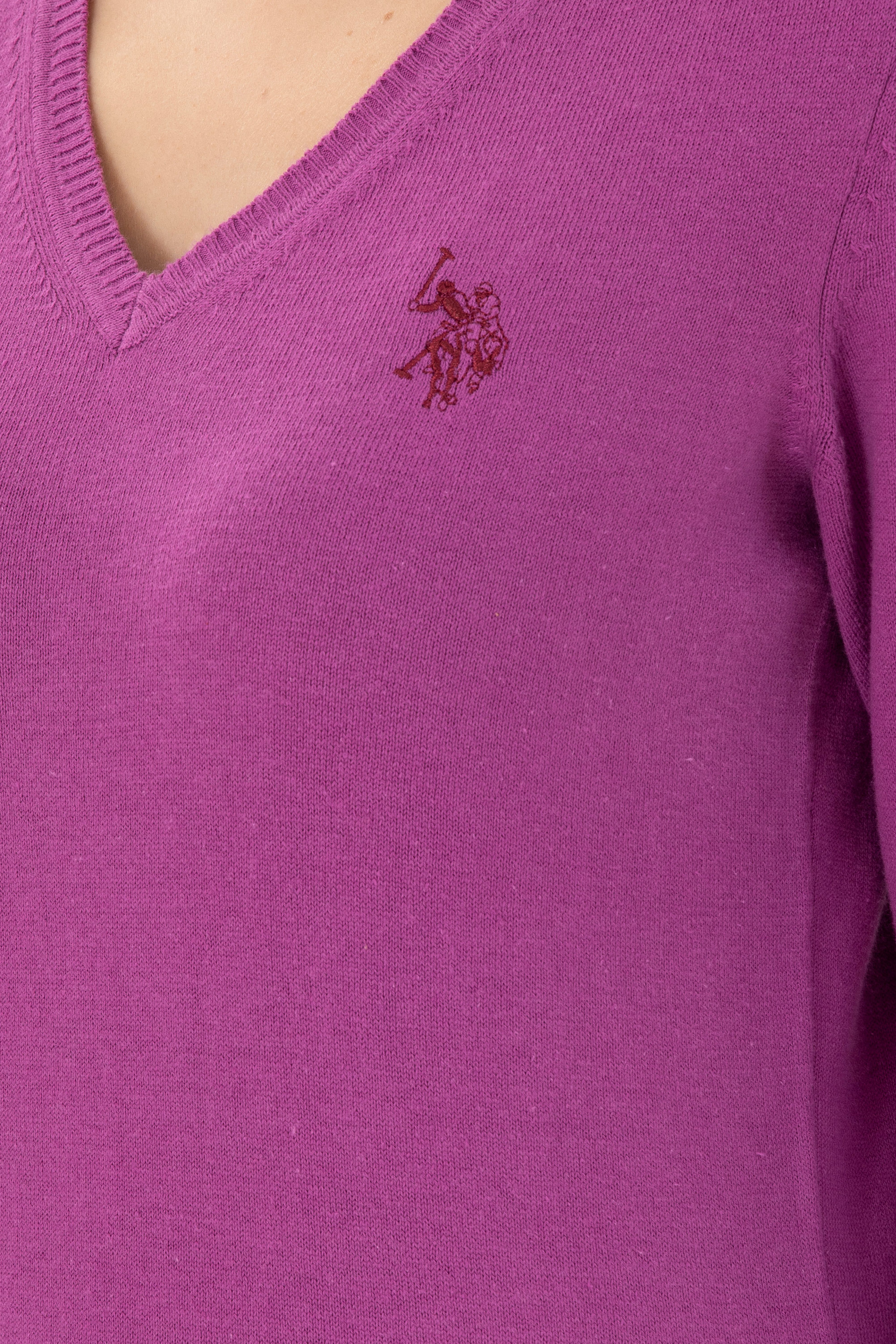 Kadın Violet Basic V Yaka Kazak