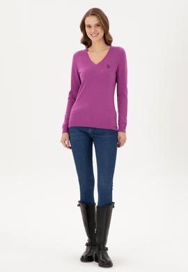 Kadın Violet Basic V Yaka Kazak - 50293542059