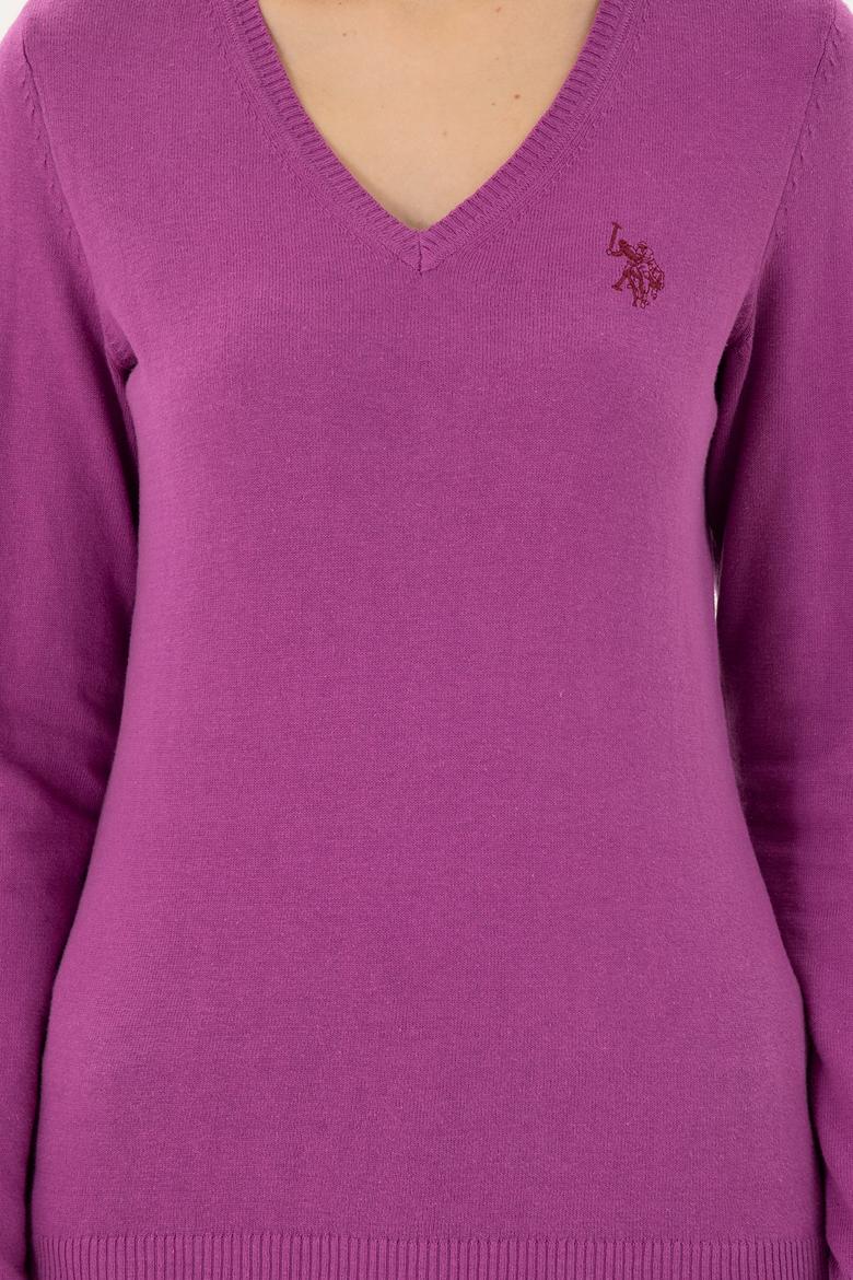 Kadın Violet Basic V Yaka Kazak - 50293542059
