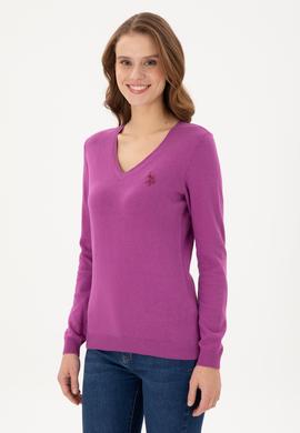 Kadın Violet Basic V Yaka Kazak - 50293542059