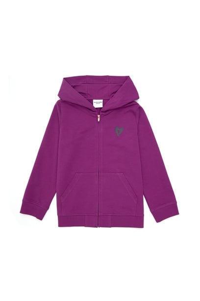 Kız Çocuk Menekşe Fermuarlı Sweatshirt