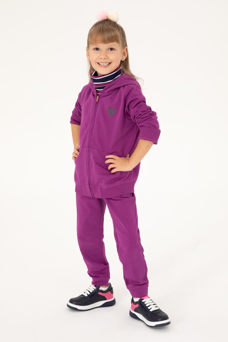 Kız Çocuk Menekşe Fermuarlı Sweatshirt - 50296942027