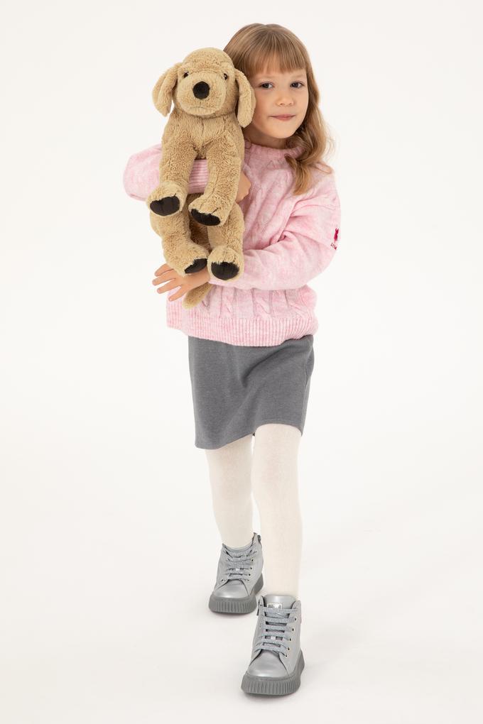 Kız Çocuk Gri Melanj Triko Etek