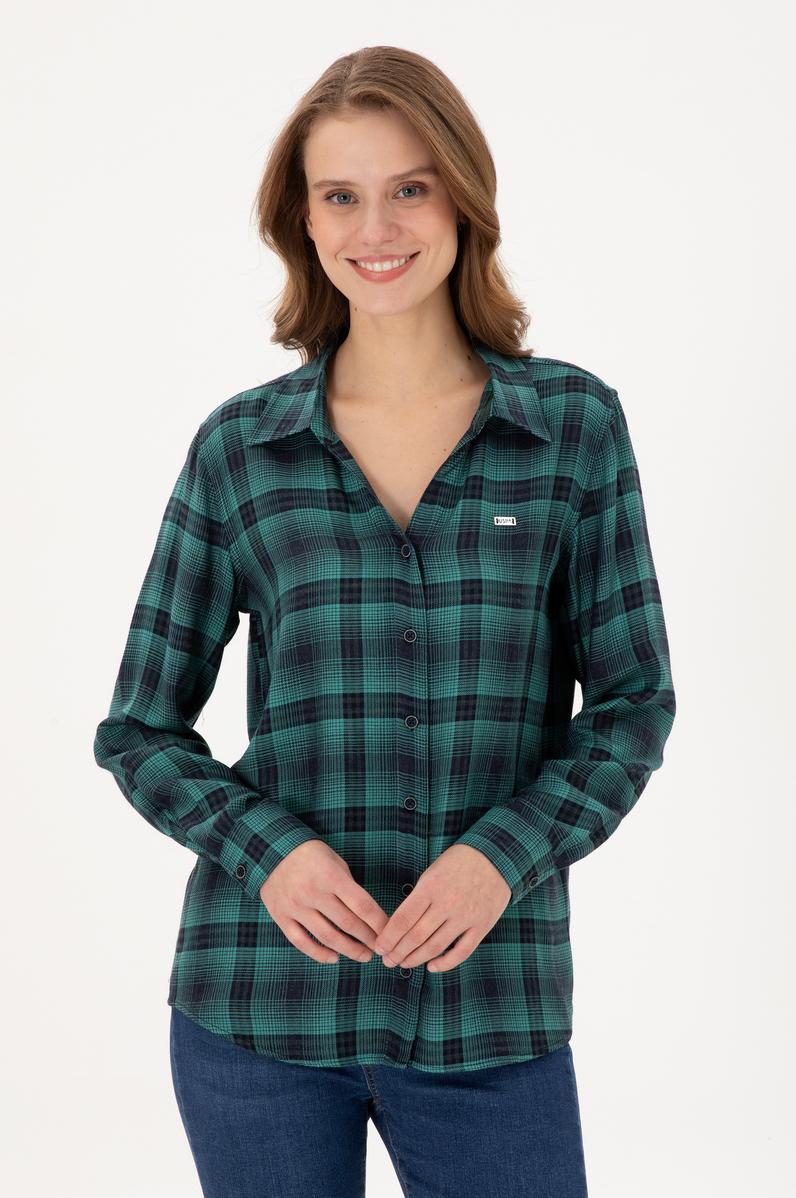 Kadın Mint Uzun Kollu Gömlek