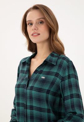 Kadın Mint Uzun Kollu Gömlek - 50291117012
