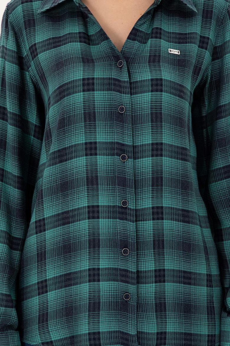 Kadın Mint Uzun Kollu Gömlek - 50291117012