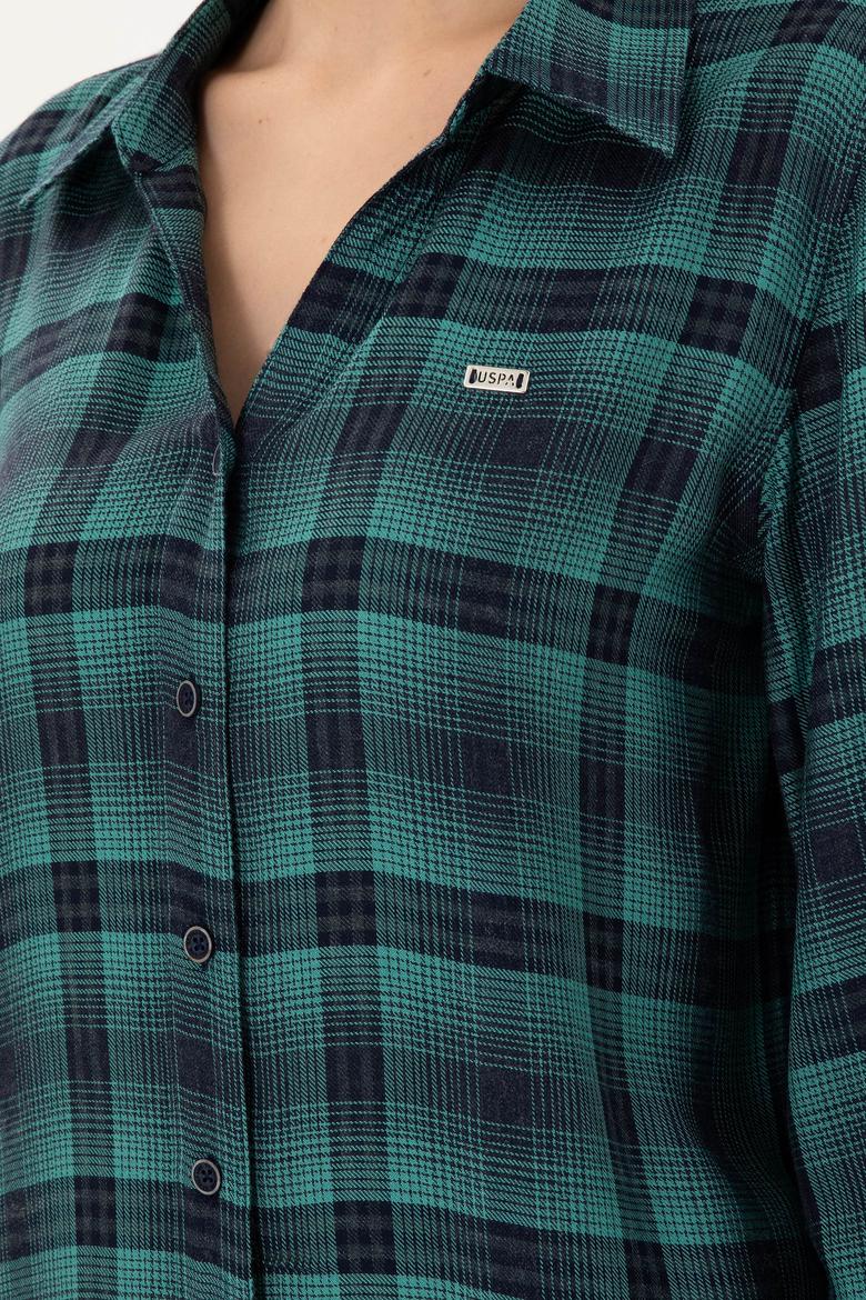 Kadın Mint Uzun Kollu Gömlek - 50291117012