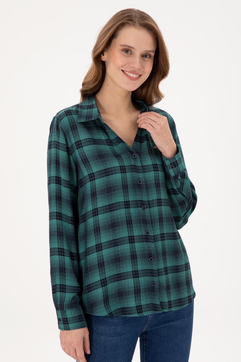 Kadın Mint Uzun Kollu Gömlek - 50291117012