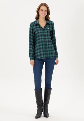 Kadın Mint Uzun Kollu Gömlek - 50291117012
