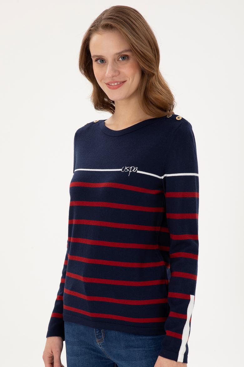 Kadın Lacivert Bisiklet Yaka Kazak - 50291573005