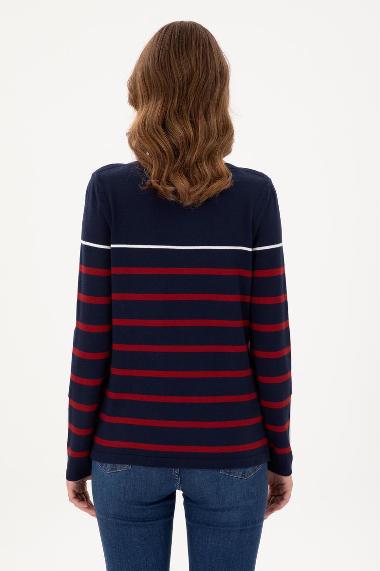 Kadın Lacivert Bisiklet Yaka Kazak - 50291573005