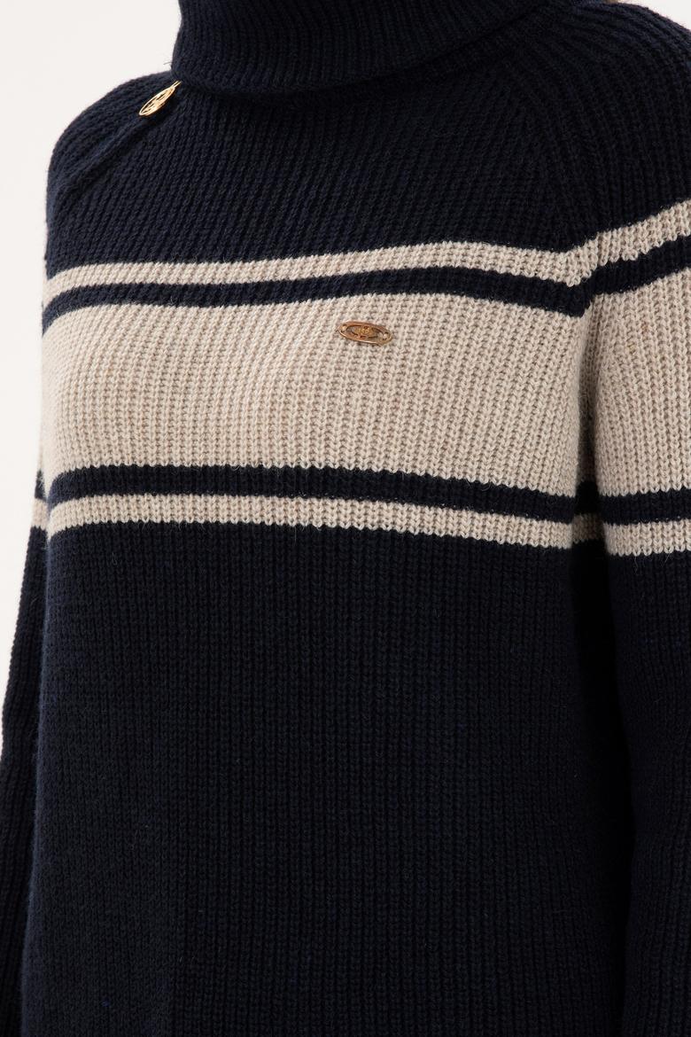 Kadın Lacivert V Yaka Kazak - 50293133002