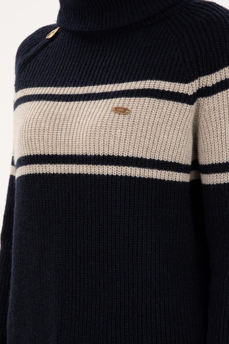 Kadın Lacivert V Yaka Kazak