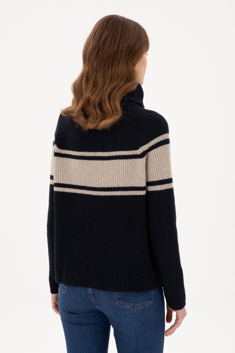 Kadın Lacivert V Yaka Kazak - 50293133002