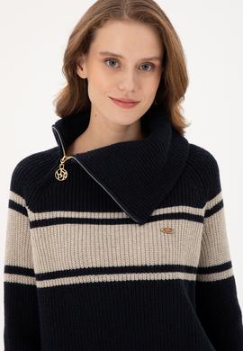 Kadın Lacivert V Yaka Kazak - 50293133002