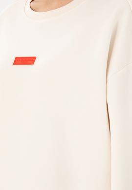 Kadın Krem Bisiklet Yaka Sweatshirt - 50294221006