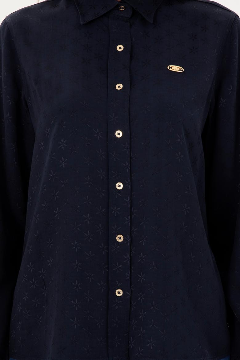 Kadın Lacivert Uzun Kollu Gömlek - 50295389005