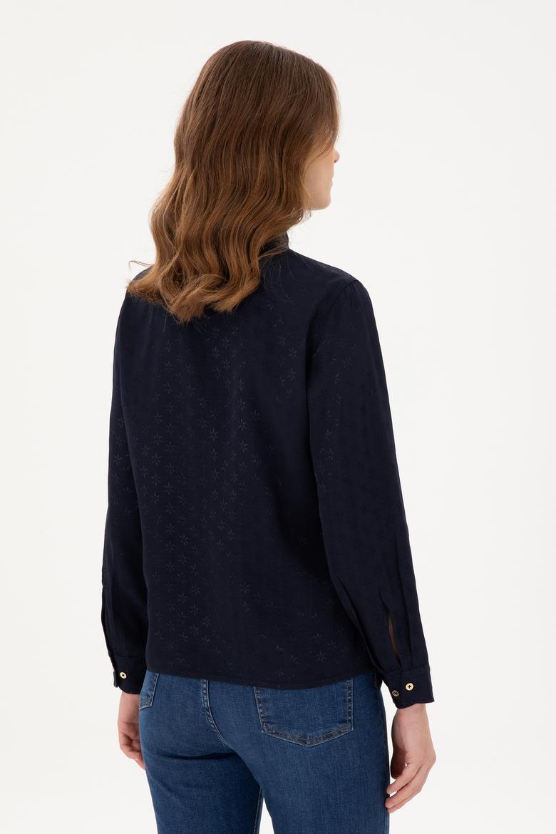 Kadın Lacivert Uzun Kollu Gömlek - 50295389005